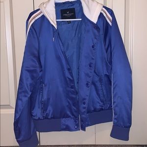 Blue windbreaker from AmericanEagle